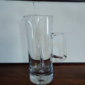 Krosno Poland bubble pitcher with glass stirrer